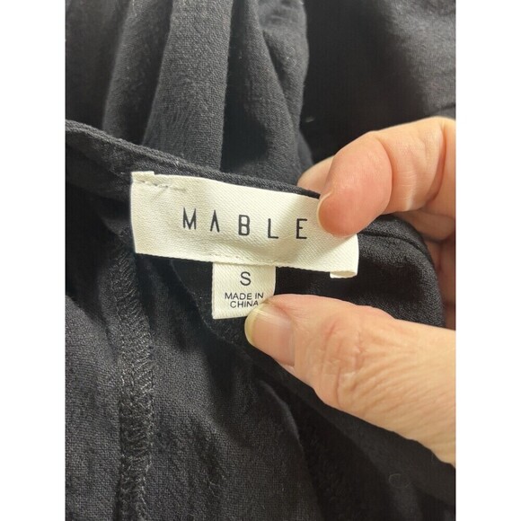 Mable Anthropologie Romper Black Small Sleeveless Low Scoop Back 100% Cotton - Picture 2 of 10